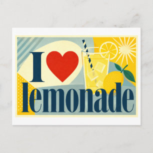 "Ich [Herz] Limonade" Postkarte