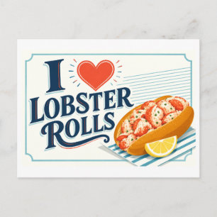 "Ich [Herz] Lobster Rolls" Postkarte