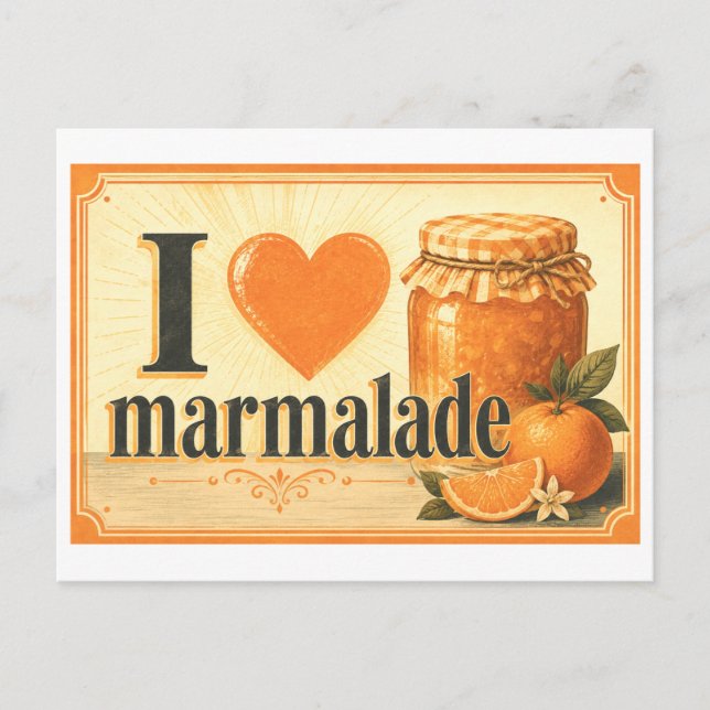 "Ich [Herz] Marmelade" Postkarte (Vorderseite)