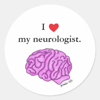Ich [Herz] mein Neurologe Runder Aufkleber