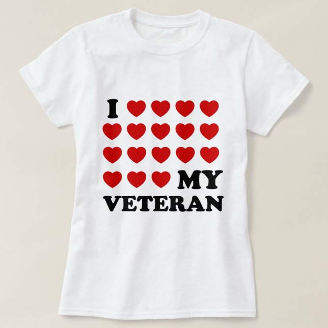 Ich (Herz) mein Veteran T-Shirt (Design vorne)