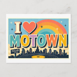"Ich [Herz] Motown" Postkarte