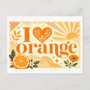 "Ich [Herz] Orange" Postkarte