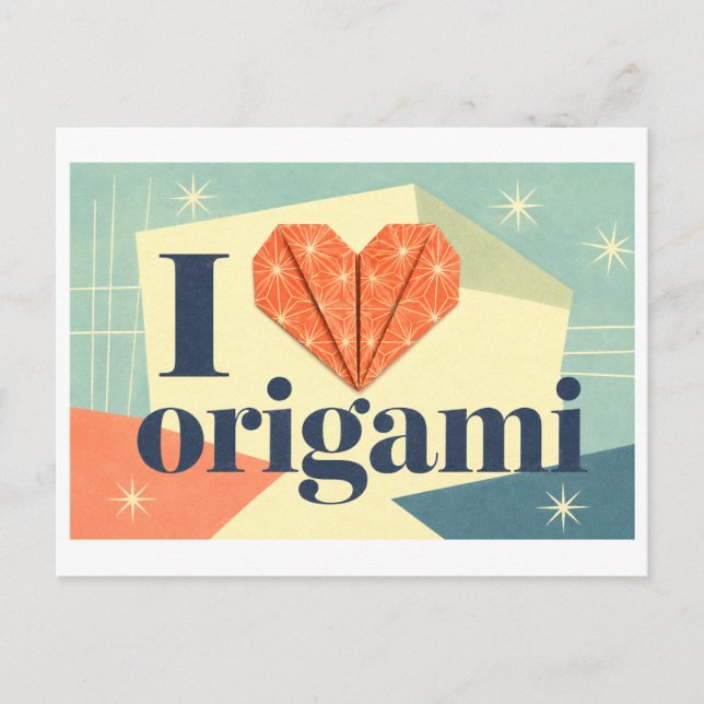 "Ich [Herz] Origami" Postkarte (Vorderseite)