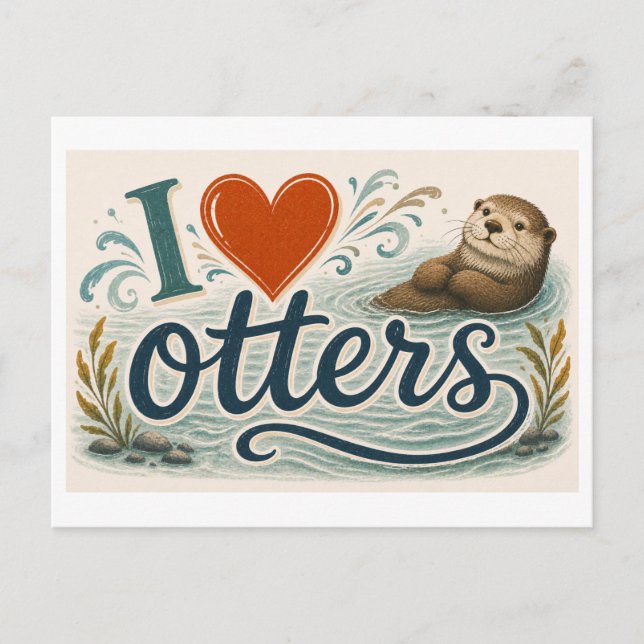 "Ich [Herz] Otter" Postkarte (Vorderseite)