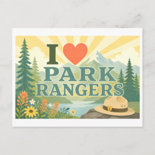 "Ich [Herz] Park Ranger" Postkarte