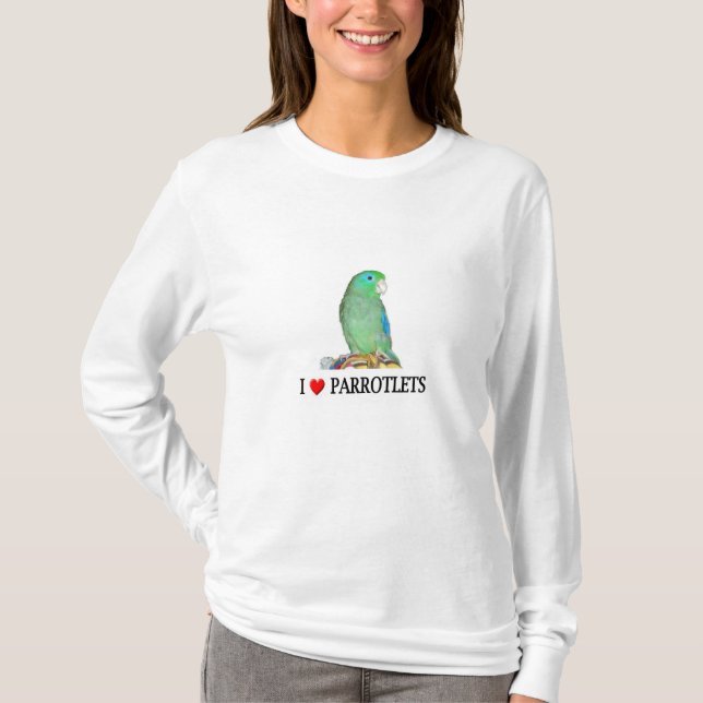 Ich "Herz"-Parrotlets T-Shirt (Vorderseite)