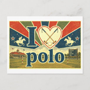 "Ich [Herz] Polo" Postkarte