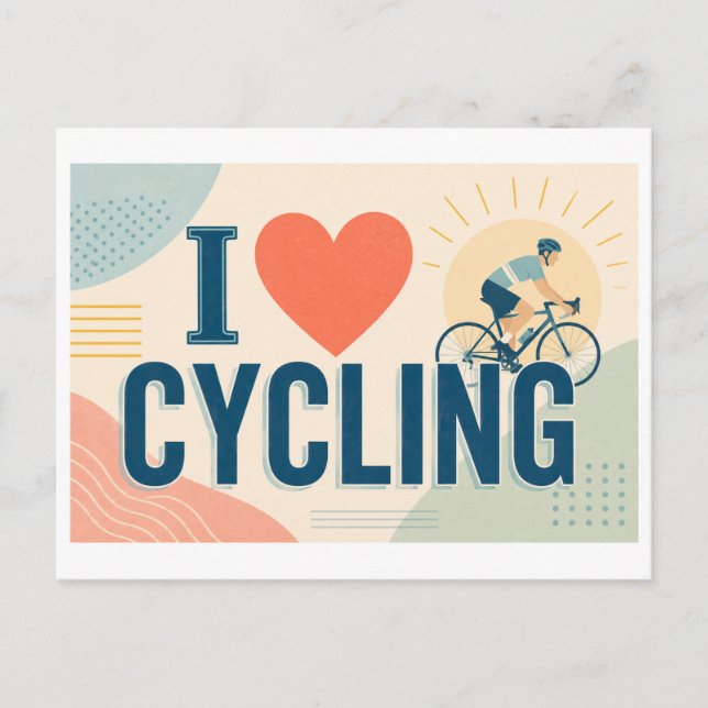 "Ich [Herz] Radfahren" Postkarte (Vorderseite)