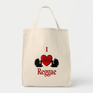 Ich Herz Reggae doppelseitig Tragetasche