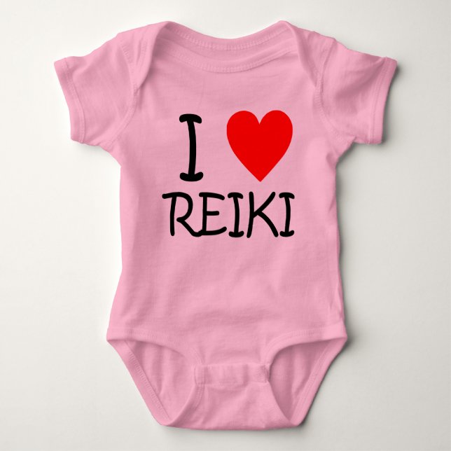 "Ich Herz Reiki" Baby Jerseybodysuit Baby Strampler (Vorderseite)