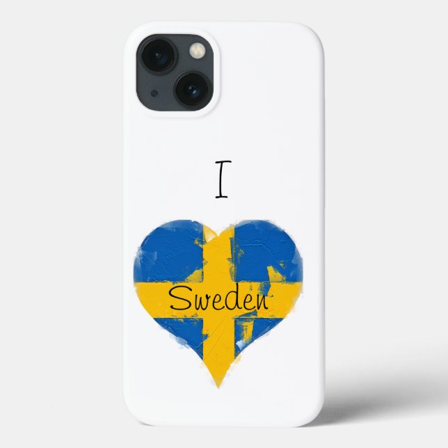 Ich Herz Schweden Farbe Schwedische Flagge Case-Mate iPhone Hülle (Rückseite)