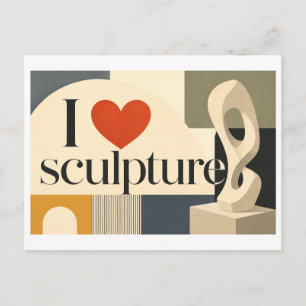 "Ich [Herz] Skulptur" Postkarte