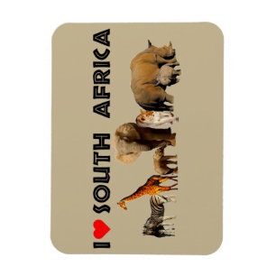 Ich Herz South Africa Wildlife Collage Magnet