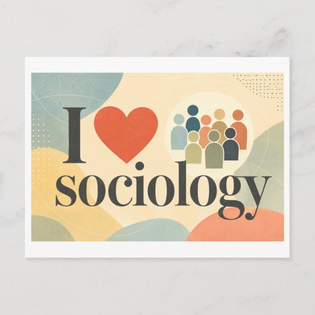 "Ich [Herz] Soziologie" Postkarte (Vorderseite)