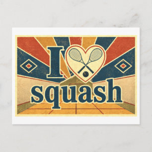 "Ich [Herz] Squash" Postkarte