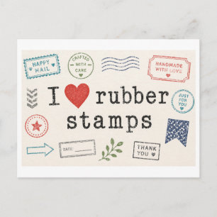 "Ich [Herz] Stempel" Postkarte