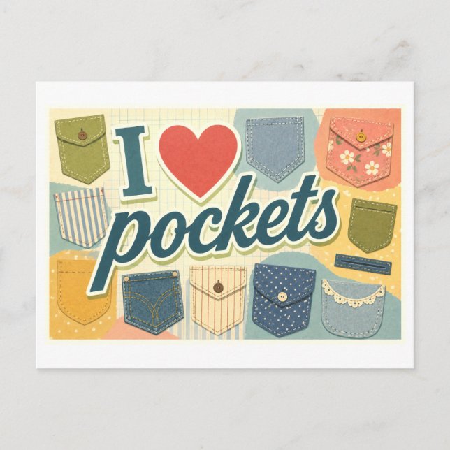 "Ich [Herz] Taschen" Postkarte (Vorderseite)