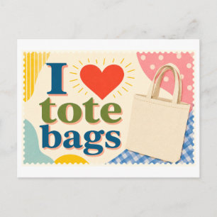 "Ich [Herz] Tragetaschen" Postkarte