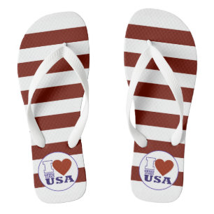 Ich "Herz" USA Flip Flops