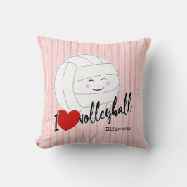 Ich Herz Volleyball glücklich kawaii mädchenhafte  Kissen