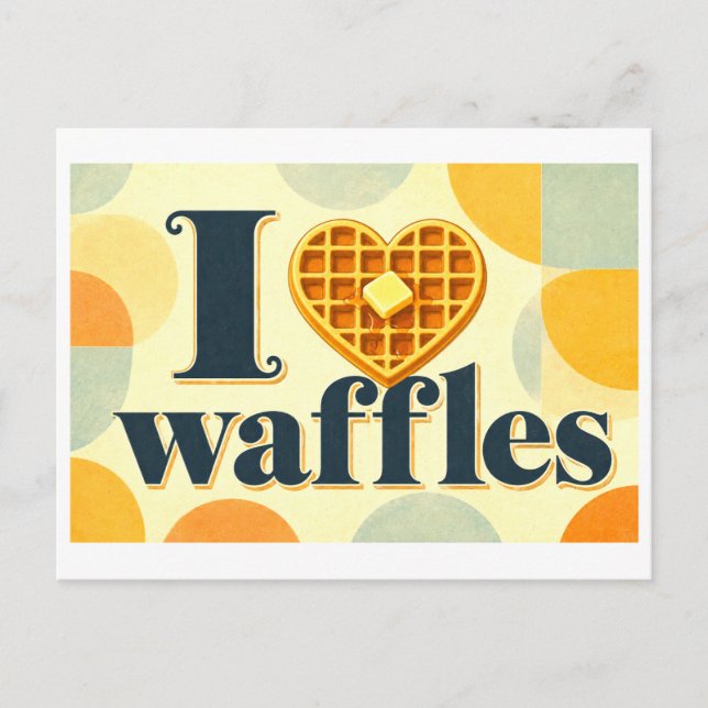 "Ich [Herz] Waffeln" Postkarte (Vorderseite)