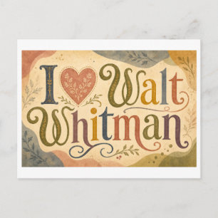 "Ich [Herz] Walt Whitman" Postkarte