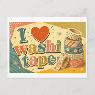 "Ich [Herz] Washi Tape" Postkarte