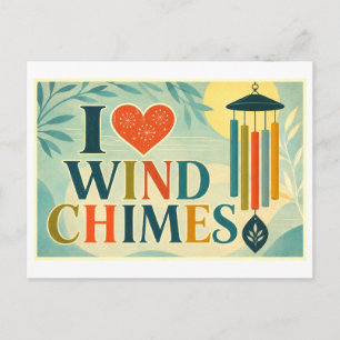 "Ich [Herz] Windspiele" Postkarte