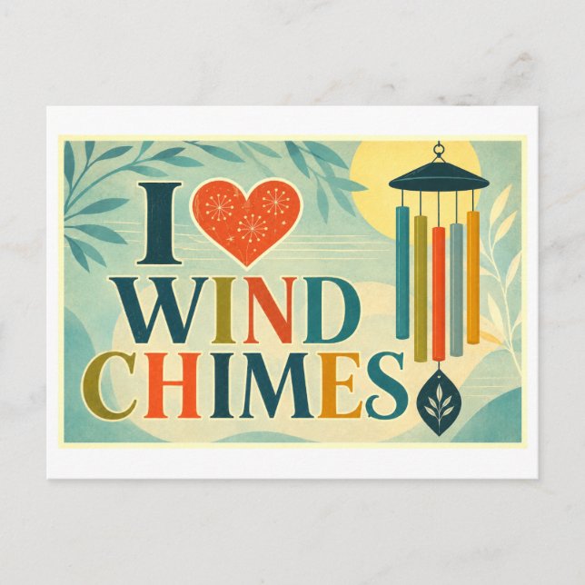 "Ich [Herz] Windspiele" Postkarte (Vorderseite)