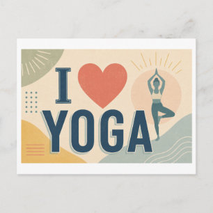"Ich [Herz] Yoga" Postkarte