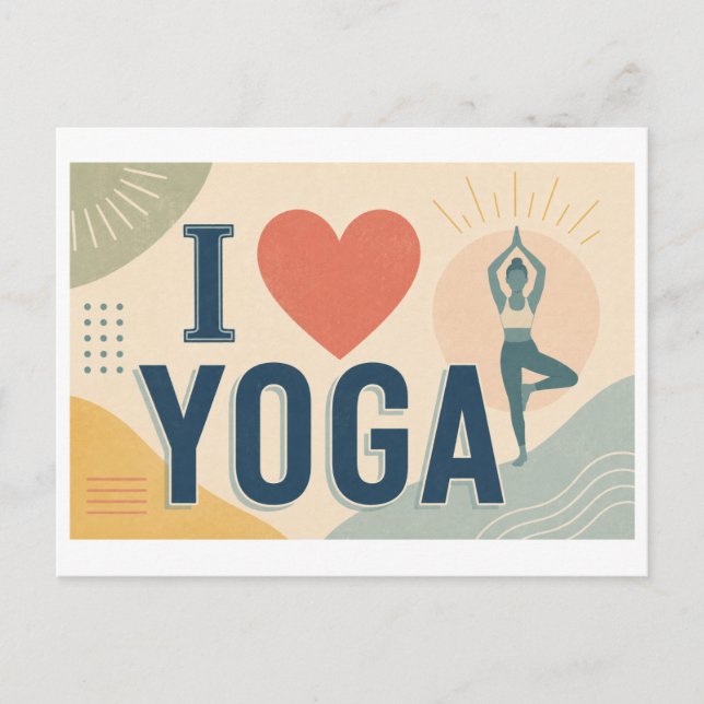 "Ich [Herz] Yoga" Postkarte (Vorderseite)