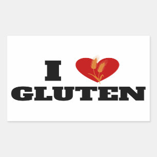 ICH HERZEN GLUTEN - I Liebe Gluten - Rechteckiger Aufkleber