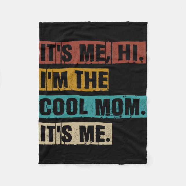 Ich Hi bin die Coole Mama, die ich lustige Retro-M Fleecedecke (Vorderseite)