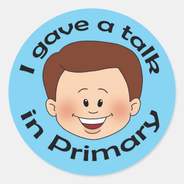 Ich hielt einen Vortrag in der Grundschule Runder Aufkleber (Vorderseite)
