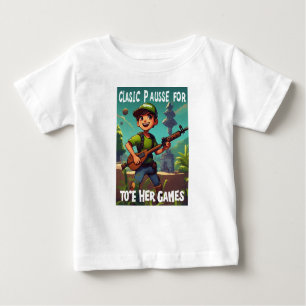 Ich hielt mein Retro-Gaming an, um hier zu sein" F Baby T-shirt