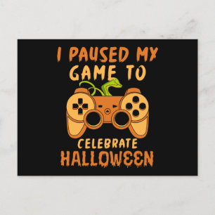 Ich hielt mein Spiel an, um Halloween zu feiern Postkarte