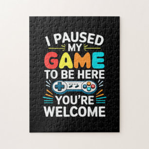 Ich hielt mein Spiel an, um hier Shirt Männer Frau Puzzle