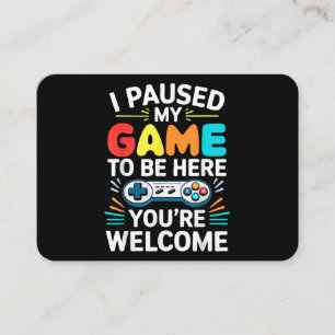 Ich hielt mein Spiel an, um hier Shirt Männer Frau Visitenkarte