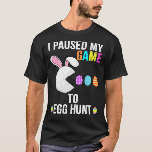 Ich hielt mein Spiel an, um Video Game Rabbit Bun  T-Shirt