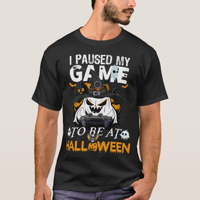Ich hielt mein Spiel zu Halloween an T-Shirt (Vorderseite)
