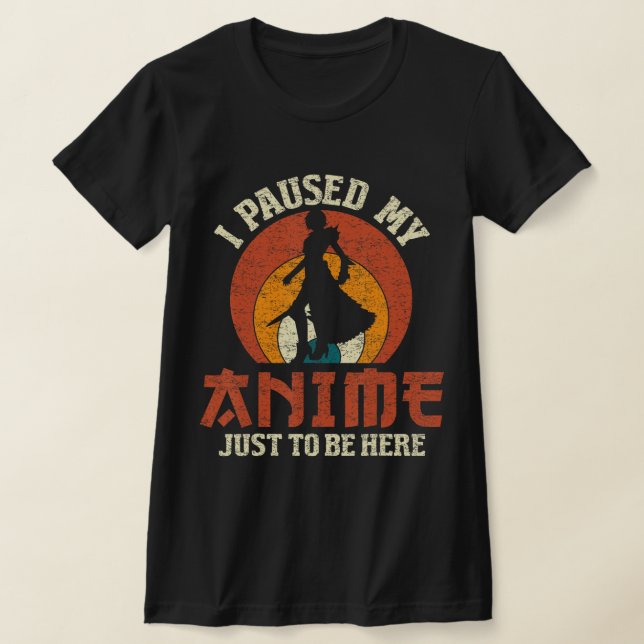 Ich hielt meinen Anime an, hier Frauen Mens Anime  T-Shirt (Ablage )