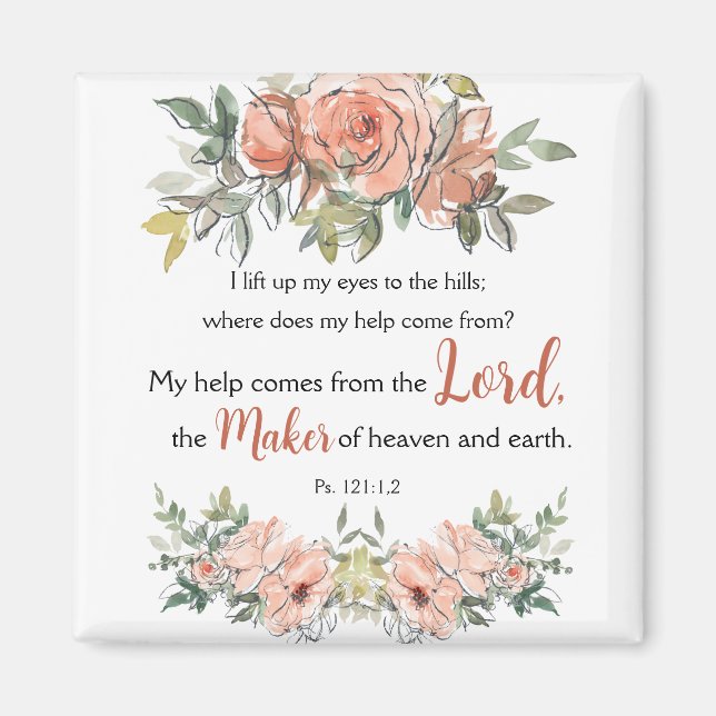 "Ich hob meine Augen auf" Bibel Verse Elegante Was Magnet (Vorne)