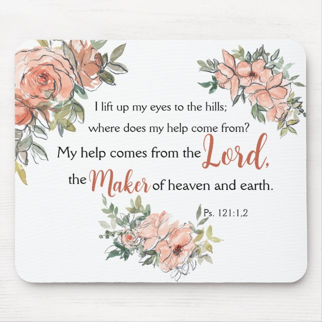 "Ich hob meine Augen auf" Bibel Verse Elegante Was Mousepad (Vorne)