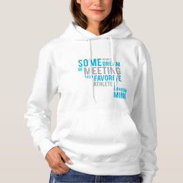 Ich hob meinen hellblauen Lieblingsathleten - an Hoodie