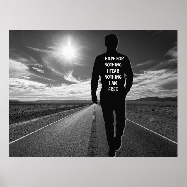 Ich hoffe auf nichts motivierend Zitat Poster (Vorne)