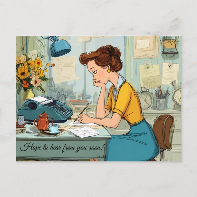 Ich hoffe, bald von Ihnen zu hören! Postkarte (Vorderseite)