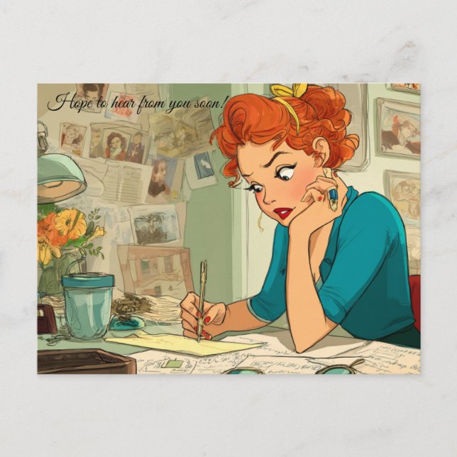 Ich hoffe, bald von Ihnen zu hören! Postkarte (Vorderseite)