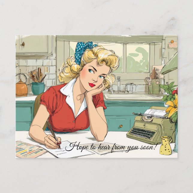 Ich hoffe, bald von Ihnen zu hören! Postkarte (Vorderseite)