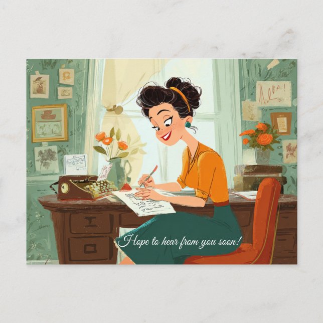 Ich hoffe, bald von Ihnen zu hören! Postkarte (Vorderseite)